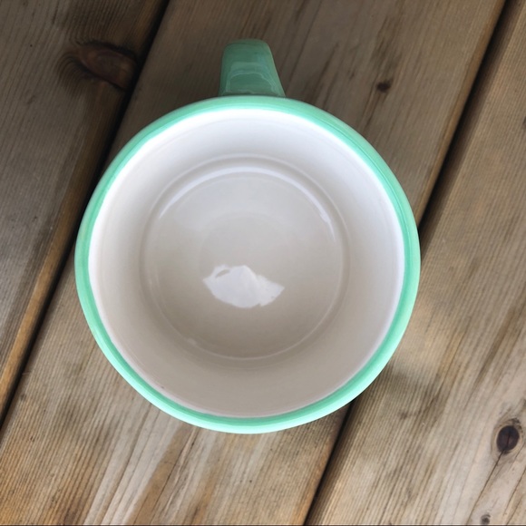 Anthropologie Hand Painted Letter A Coffee Mug Cup Monogram Green - Picture 4 of 5